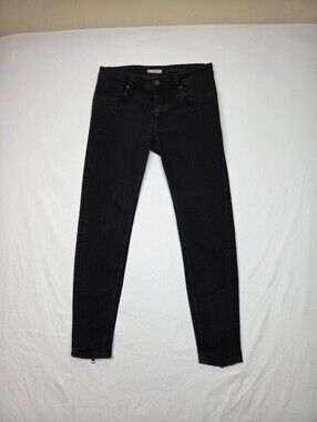 Burberry Brit Foxton Skinny Jeans Size 30 Dark Wash Ankle Zip Stretch Denim